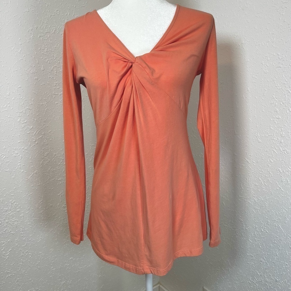 CLEAR-OUT Lucy Long Sleeve Twist Front Contrast Back Athleisure Top